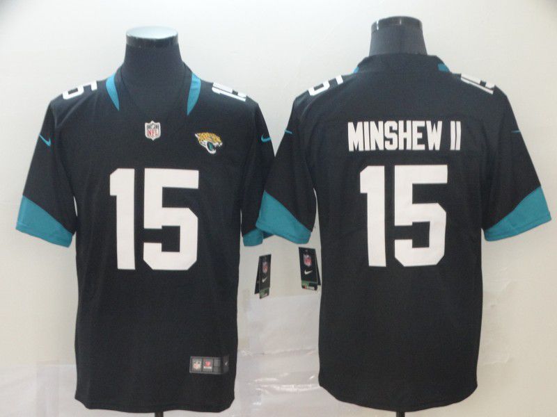 Men Jacksonville Jaguars #15 Minshew ii Black Nike Vapor Untouchable Limited NFL Jersey->jacksonville jaguars->NFL Jersey